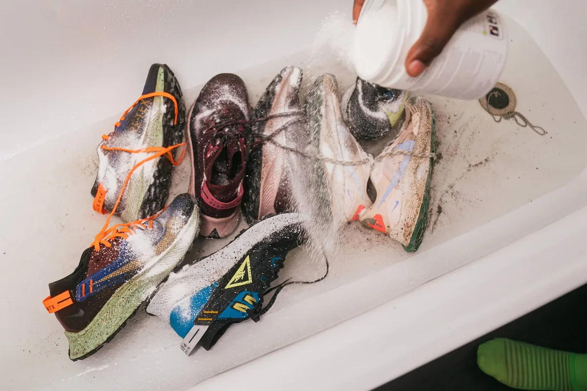 cleaning shoes