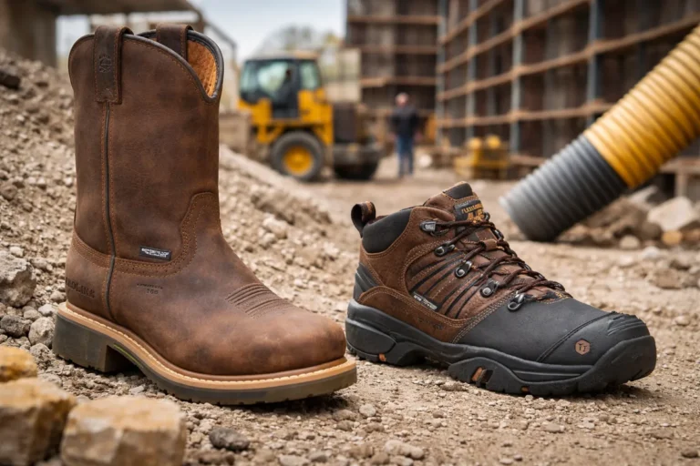 What is the difference between work boots and work shoes?